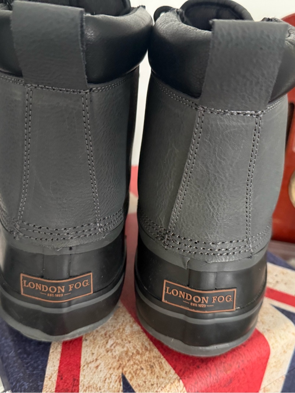 London Fog Men's Black Waterproof Short Rain Boots